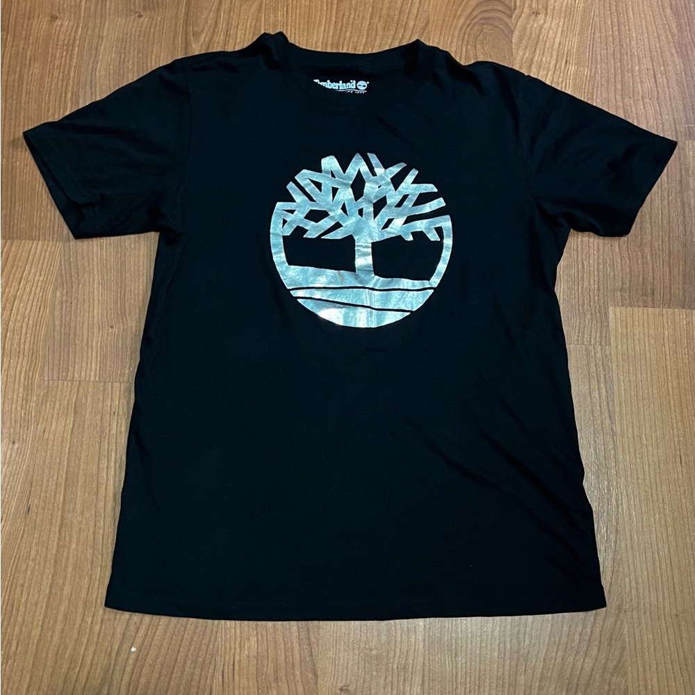 Timberland Black T-Shirt with Silver Logo